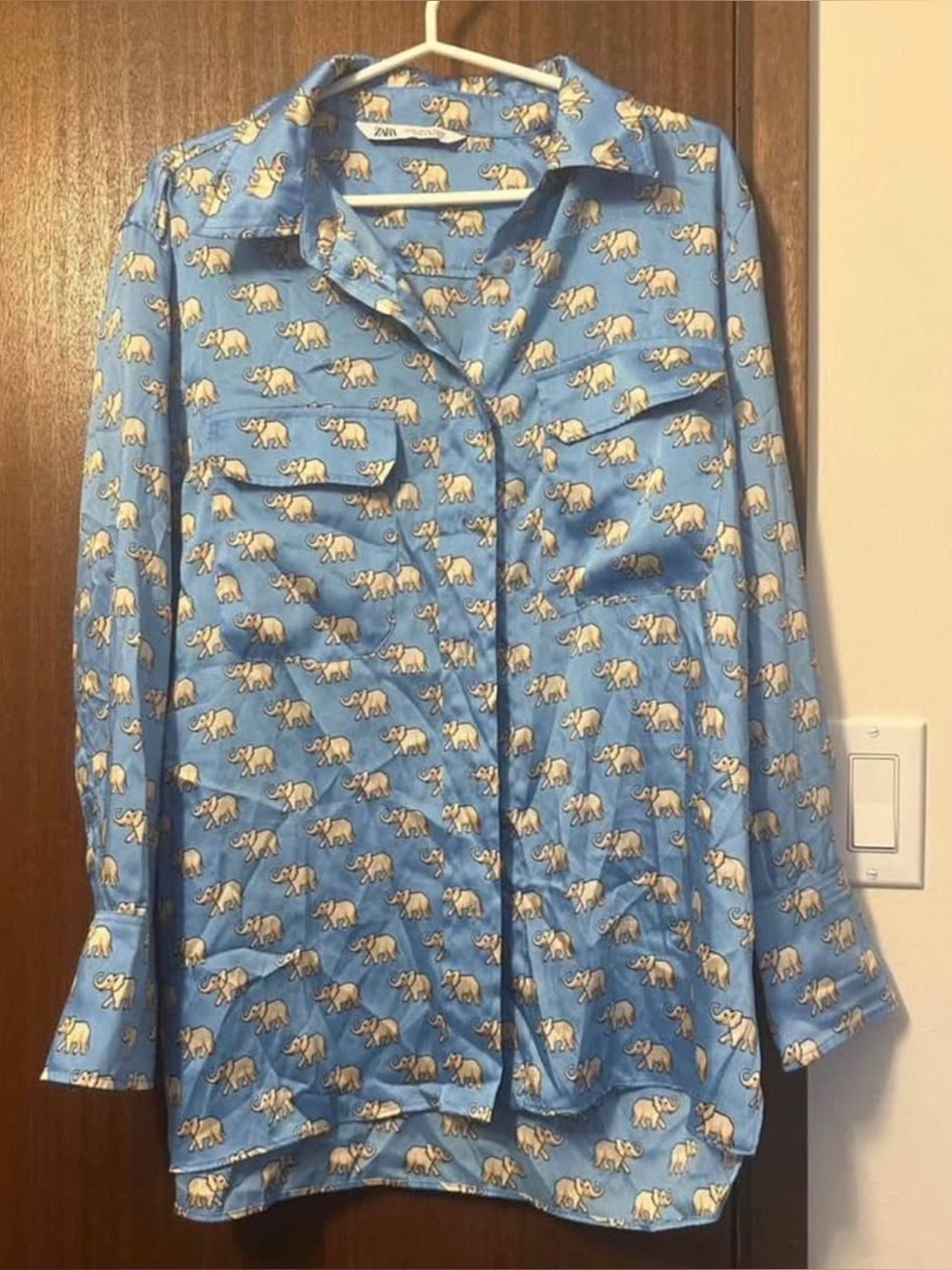 Blue Elephant Print Zara Top